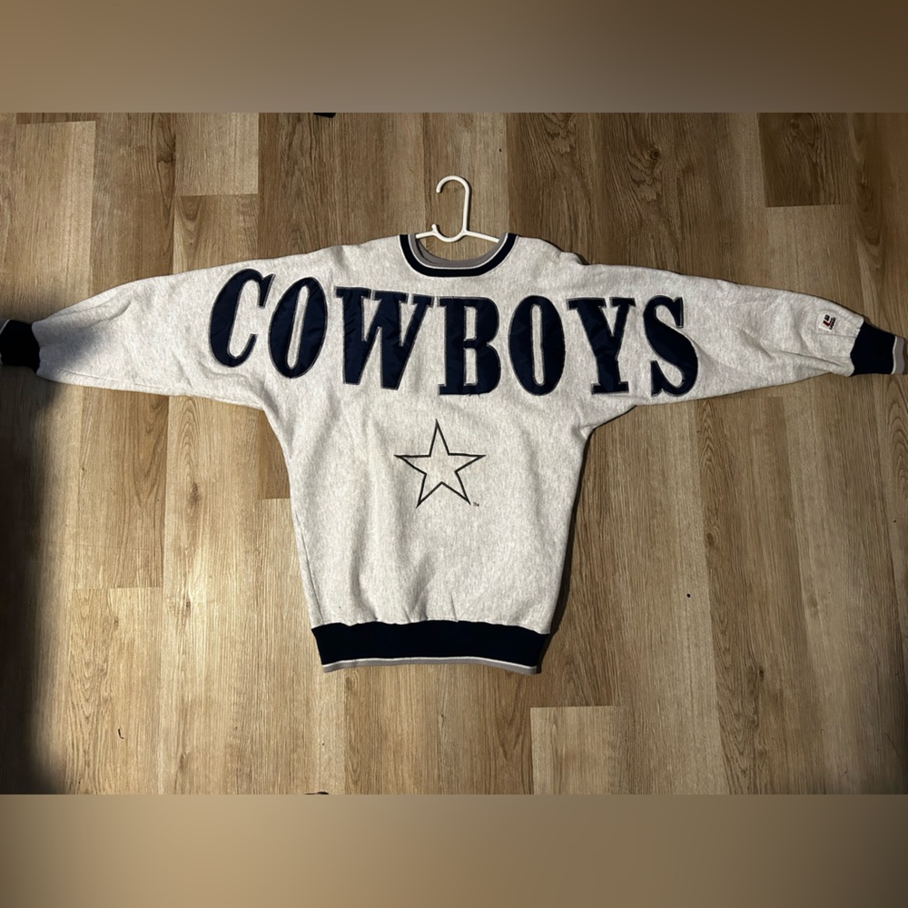 Vintage Dallas Cowboys NFL Impact Legends Embroidered Spellout Sweatshirt Large